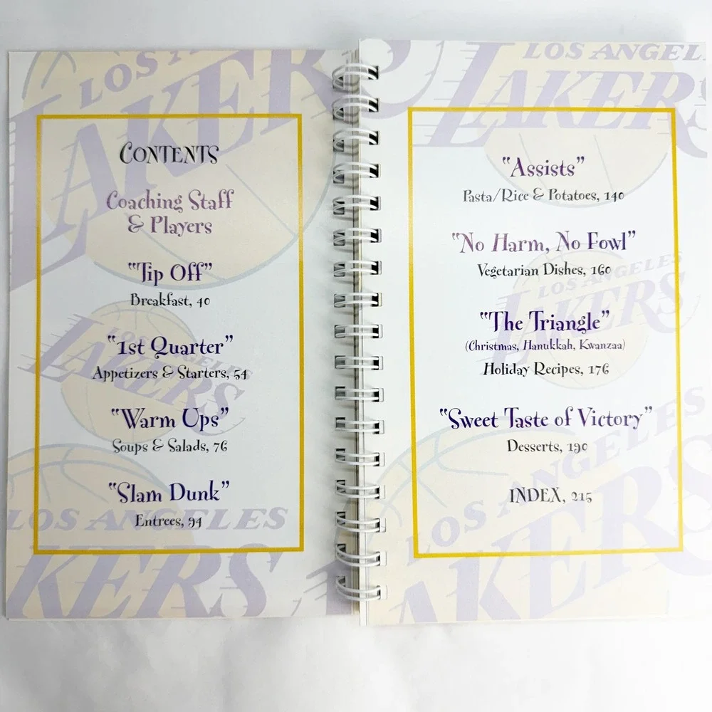Los Angeles Lakers Are Cookin Again Cookbook 2001 Shaq Phil Jackson NBA Rare